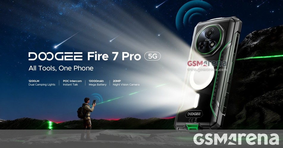 Este é o Doogee Fire 7 Pro com luzes de camping, bateria de 13.000 mAh e interfone POC