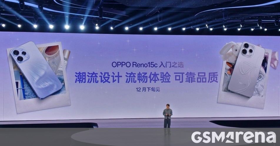 Oppo Reno15c oficialmente apresentado no palco, é quando chegará